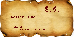 Rötzer Olga névjegykártya